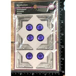 Recollections Haunted Hall Embellishments 12 Pcs Purple Gemstone Stickers Craft